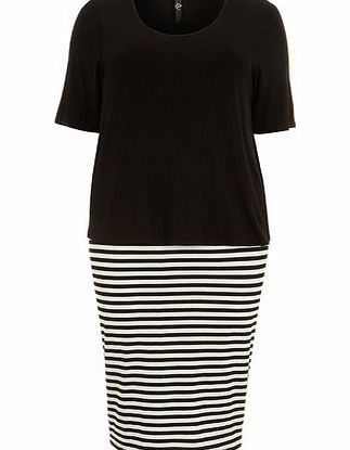 Bhs Black Stripe Layered Dress, black 12610818513