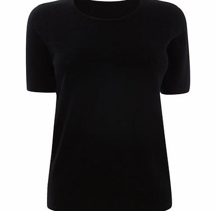 Black Supersoft Short Sleeve Crew Jumper, black