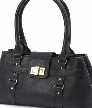 Bhs Black Turnlock Strap Underarm Bag, black