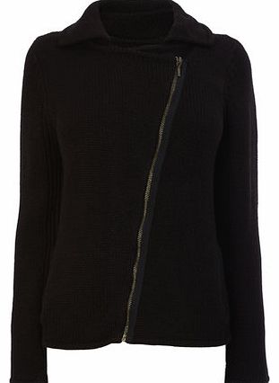 Black Zip Biker Jacket, black 586650137