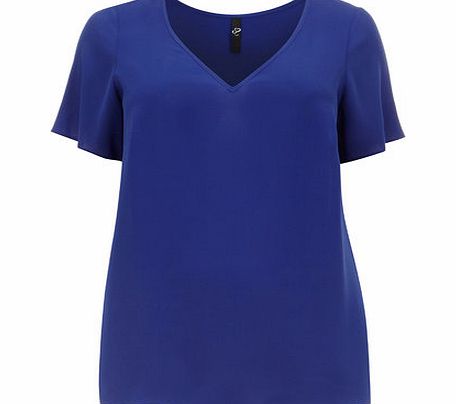 Bhs Blue Crepe Swing Top, blue 12610371483