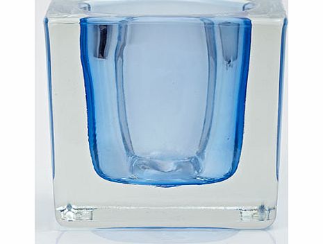 Bhs Blue cube tea light holder, duck egg 30908963132