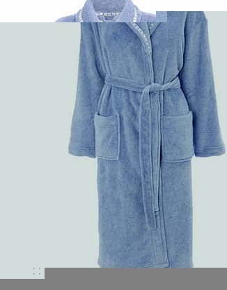 Bhs Blue Ladies Shawl Collar Robe, blue 733191483