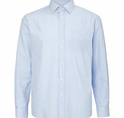 Bhs Blue Pinstripe Shirt, Blue BR66L04FBLU