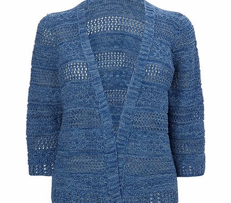 Blue Short Pointelle Cardigan, blue 587161483