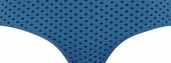 Bhs Blue Spot Print Microfibre Short, sky/blue