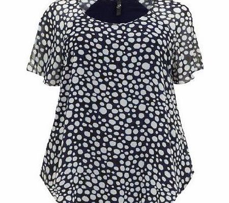 Bhs Blue Spot Print Shell Top, blue 12610251483