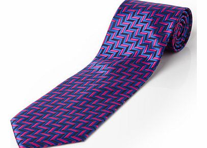 Bhs Blue Zig Zag Design Tie, Blue BR66D28EBLU