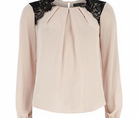 Bhs Blush Lace Shoulder Top, pink 19129790528