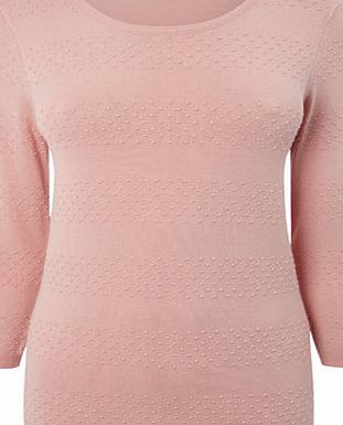 Bhs Blushed Pink Dobby Stripe Jumper, blushed pink