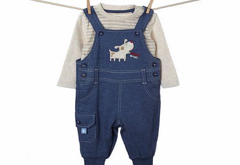 Bhs Boys Baby Boys Jersey Dungaree Set, navy