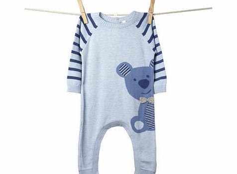 Bhs Boys Baby Boys Lightweight Knitted Bear Romper,