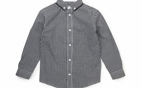 Boys Black Gingham Shirt, black 2054988513