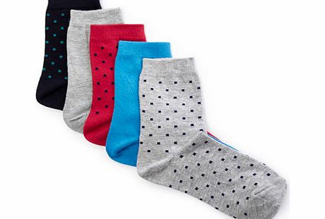 Boys Boys 5 Pack Multi Square Dot Socks, multi