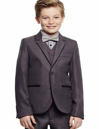 Boys Charcoal Havana Suit Jacket, charcoal