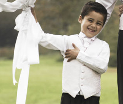 Boys pink waistcoat and cravat