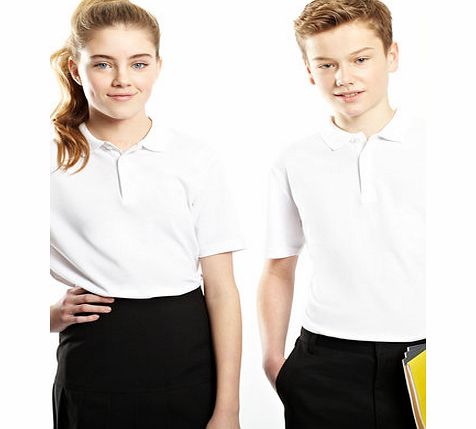 Boys White Senior Unisex 3 Pack School Polo