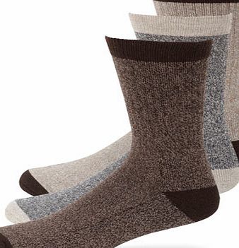 Bhs Brown 3 Pack Leisure Socks, Brown BR61L05CBRN