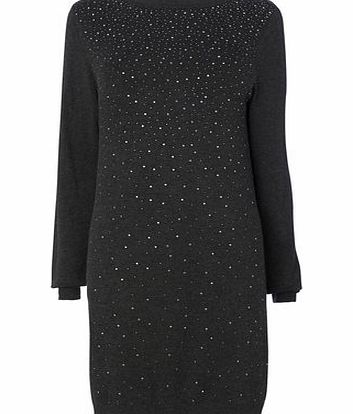 Bhs Charcoal Stud Embellished Tunic, charcoal