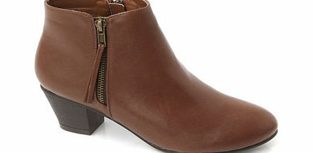 Bhs Chestnut Outside Zip Western Boot, chestnut