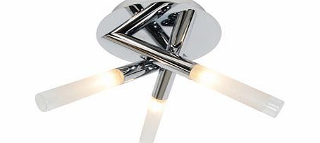 Chrome Crux 3 Light Tubular Flush, chrome