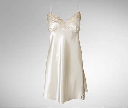 Classic lace short satin chemise