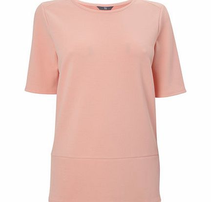 Coral 3/4 Sleeve Crepe Top, coral 9022003641