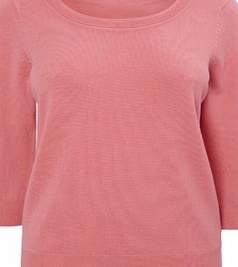 Bhs Coral Petite 3/4 Length Sleeve Jumper, coral