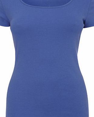 Bhs Cornflower Short Sleeve Scoop Neck Top,