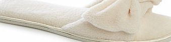 Bhs Cream Bow Open Toe Slippers, cream 6007470005