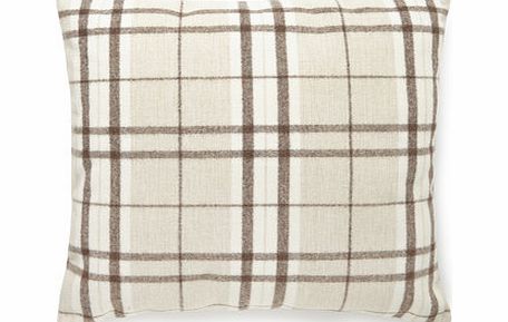 Bhs Cream Faux Wool Check Cushion, cream 31801320005