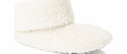 Bhs Cream Fluffy Slipper Booties, cream 6007230005