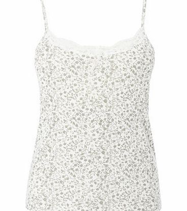 Bhs Cream Multi Floral Pointelle Thermal Pyjama Vest