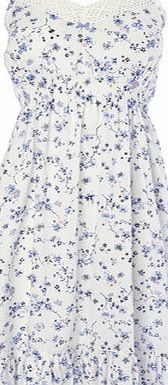 Bhs Cream Multi Short Floral Print Chemise, cream