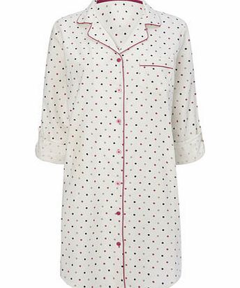 Bhs Cream Multi Spot Nightshirt, cream multi 730125318