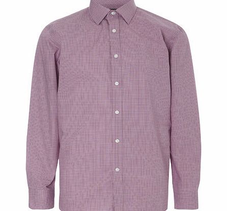 Bhs Dark Pink Check Cotton Shirt, Dark Pink