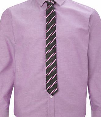 Bhs Dark Pink Texture Slim Fit Shirt, Purple