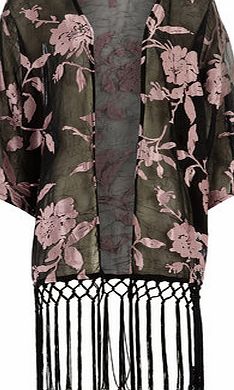 Bhs Dorothy Perkins Black Floral Print Kimono, pink