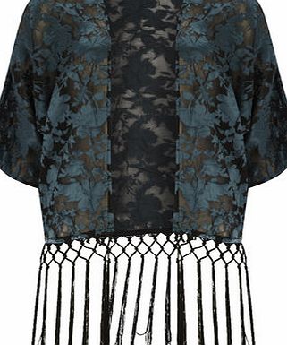 Bhs Dorothy Perkins Petite Burnout Tassel Kimono,