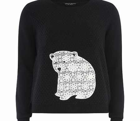 Bhs Embroidered Polar Bear Jumper, black 19128638513