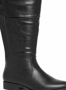 Bhs Evans Black Fold Over Extra Wide Riding Boots,