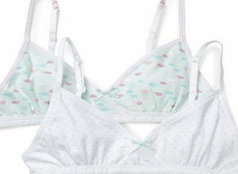 Bhs Girls 2 Pack Girls Cloud Design Soft Bras,