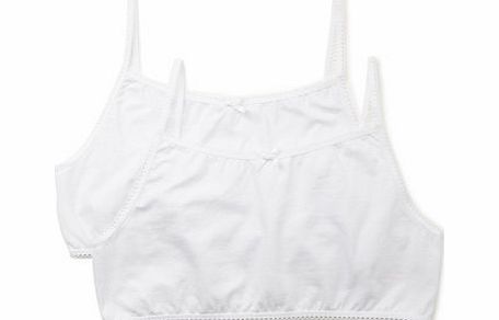 Girls 2 Pack Girls White Crop Tops, white