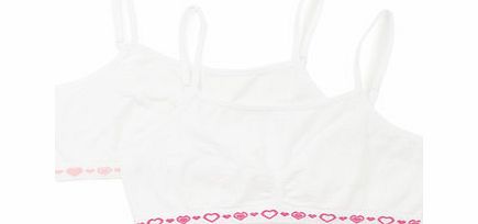 Bhs Girls 2 Pack Seamfree Crop Tops, pink/white