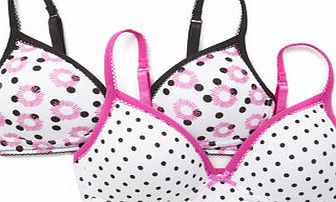 Bhs Girls 2 Pack Spot Design Moulded Bras,