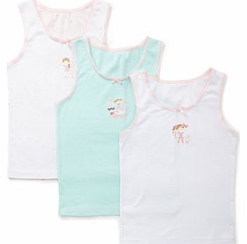 Bhs Girls 3 Pack Millie Vests, white/multi 1495867550