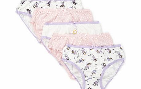 Bhs Girls 5 Pack Fairy Briefs, pale pink 1497603511