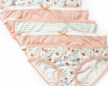 Bhs Girls 5 Pack Girls Floral Bikini Knickers, peach