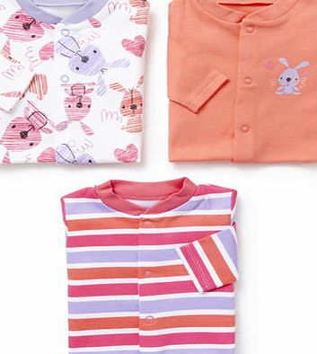 Bhs Girls Baby Girls 3 Pack Printed Rabbit