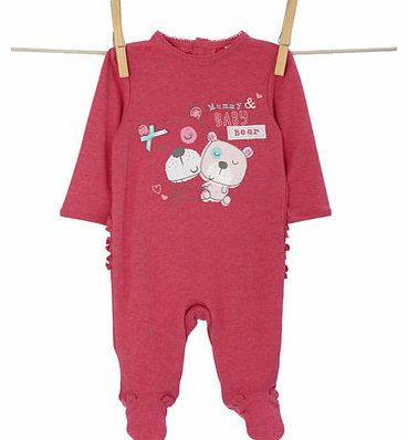 Bhs Girls Baby Girls Bear All In One, dark pink